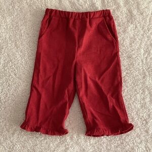 Red Ruffle Hem Kids Pants